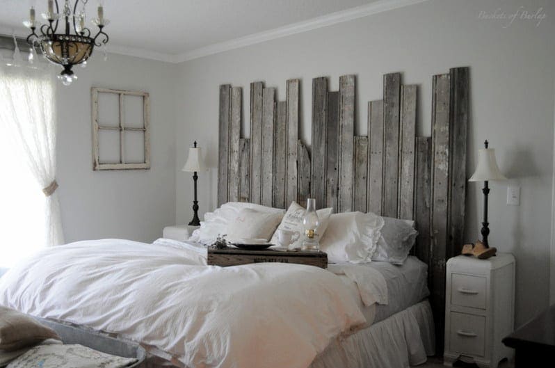 reclaimed wood headboard