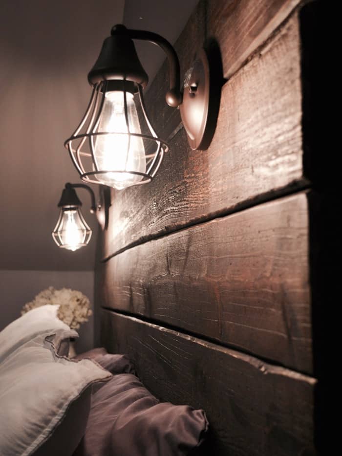 rustic headboard lights