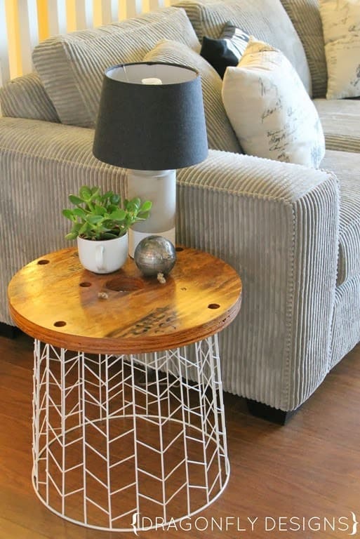 wire basket side table 