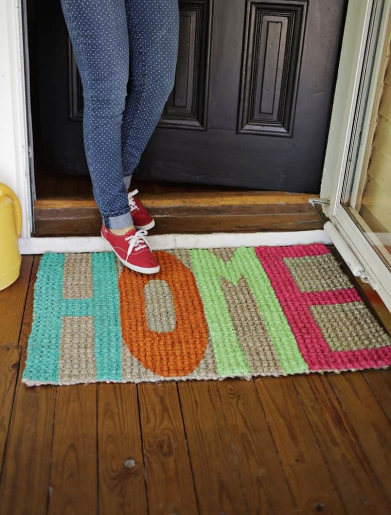 Colorful DIY Welcome Mat 