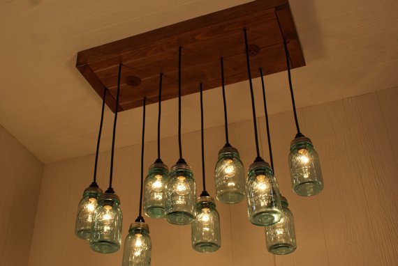 Mason Jar Chandelier DIY