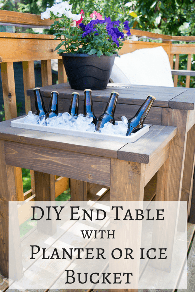 Side Table With Built-In Ice Bucket