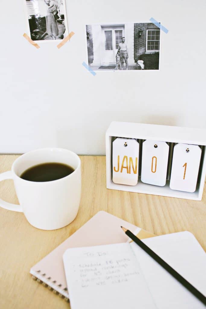 Simple Watercolor Desk Calendar