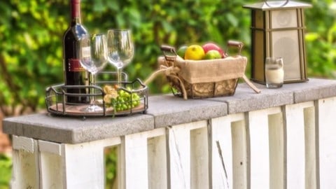  Barre de patio en béton 