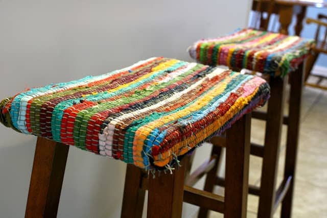 Repurposed Rug Stool