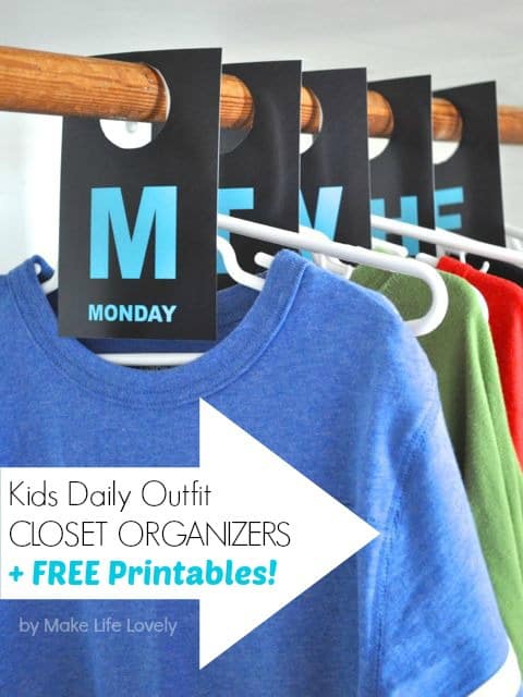 Day Of The Week Closet Organizers