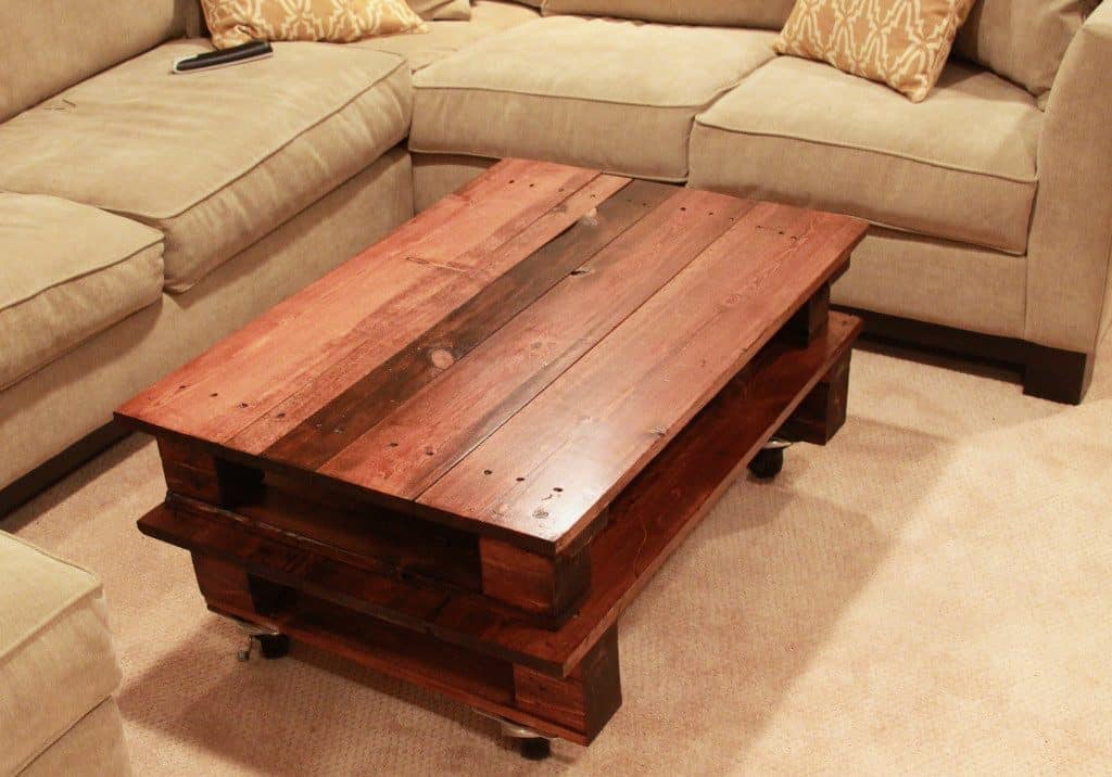 Stained Pallet Coffee Table 