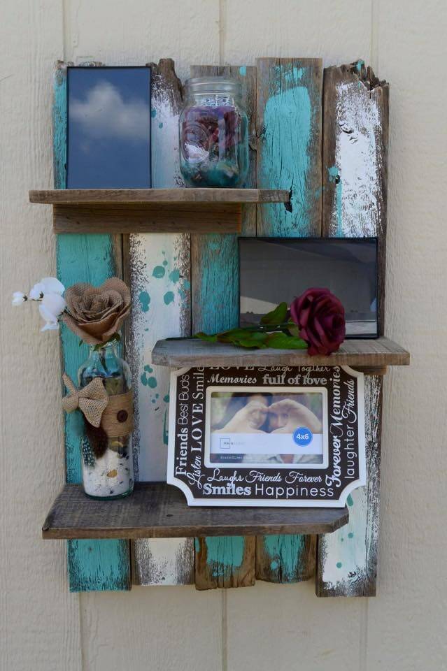 Bold Wooden Pallet Shelf
