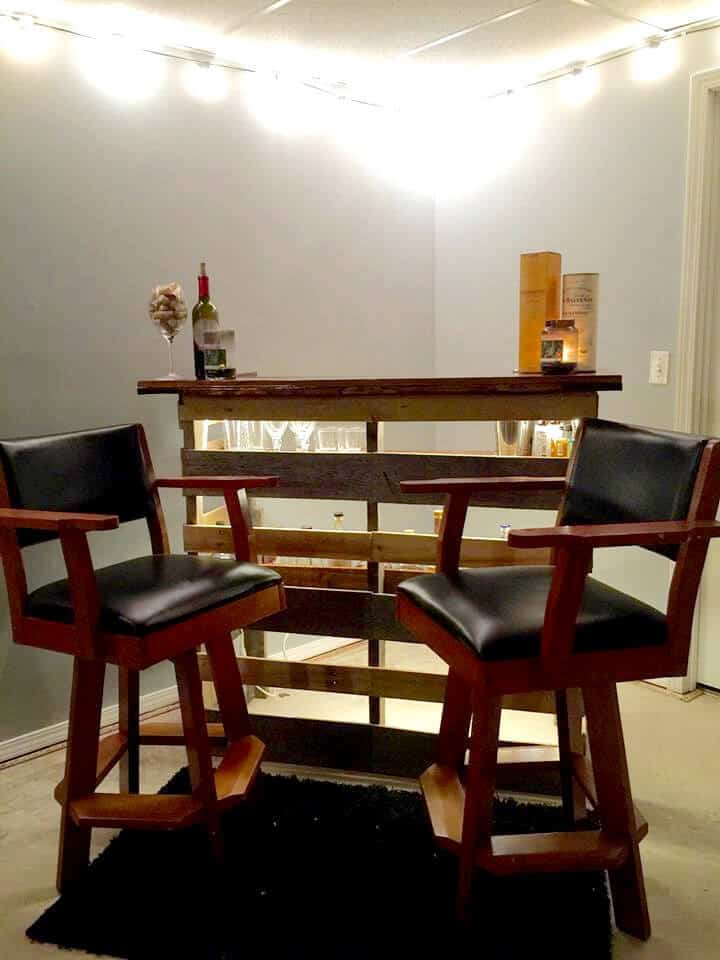 Stained Pallet Bar for Indoor Or Out