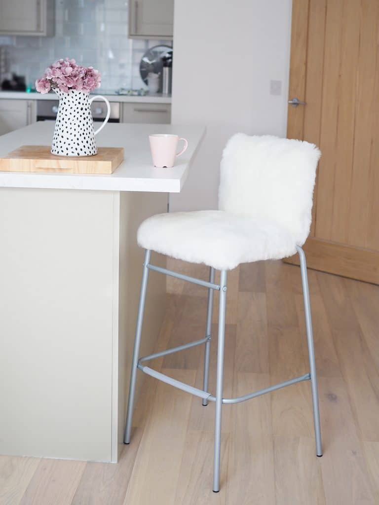 Faux Fur Upcycled Stool