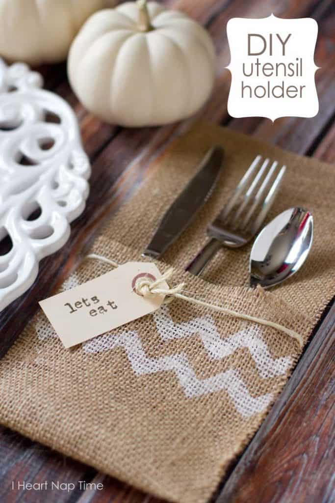 Burlap Utensil Holders 