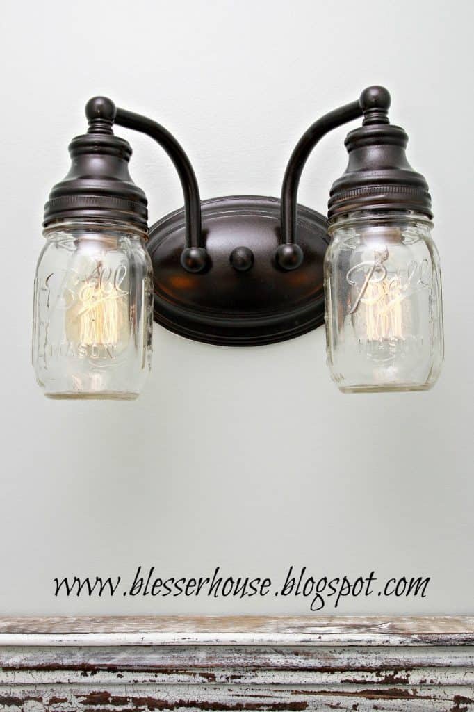 Vanity Light Mason Jar DIY 