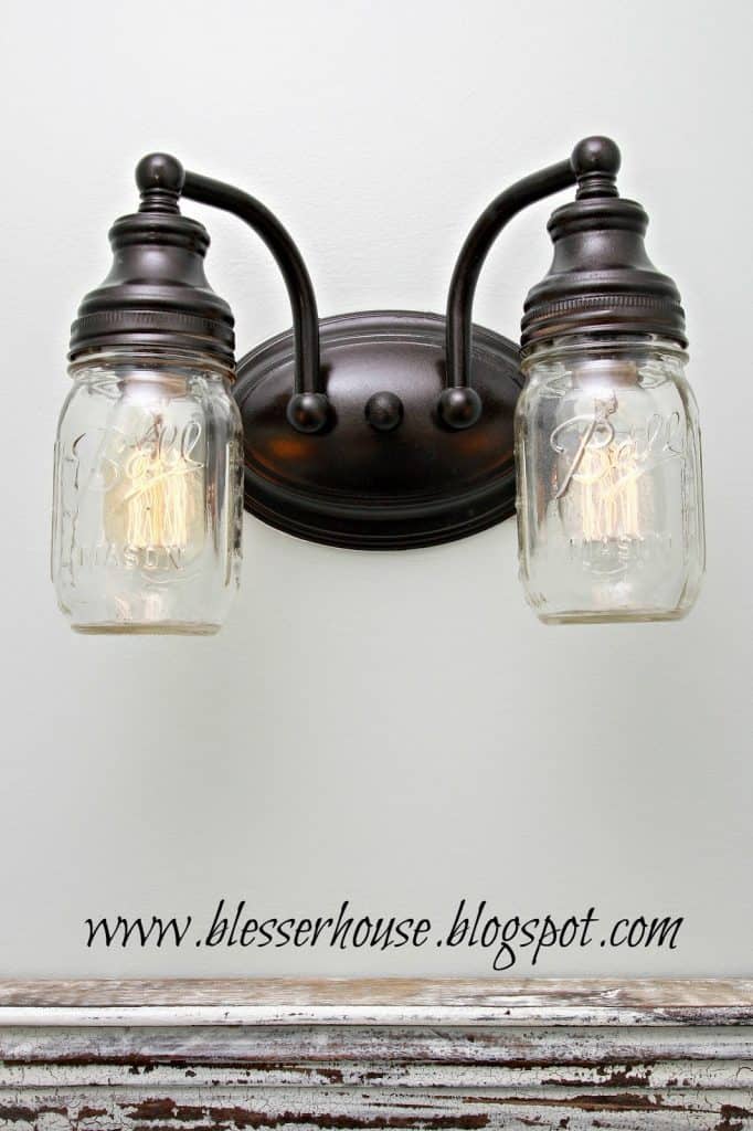 Vanity Light Mason Jar DIY