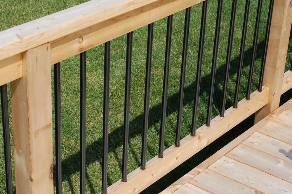 wood and iron combination railing