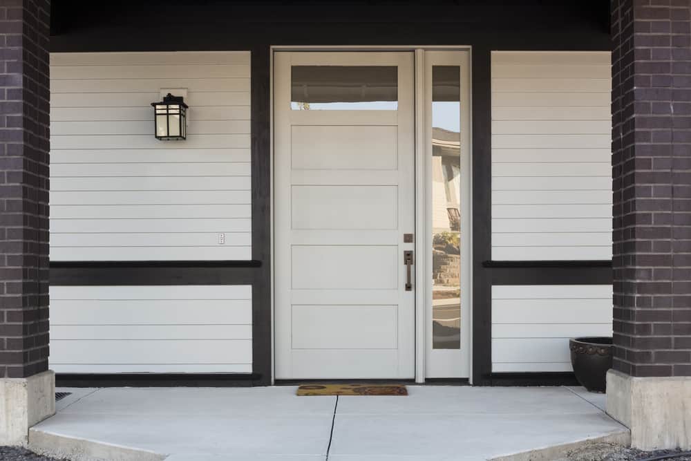 white and black minimalist porch