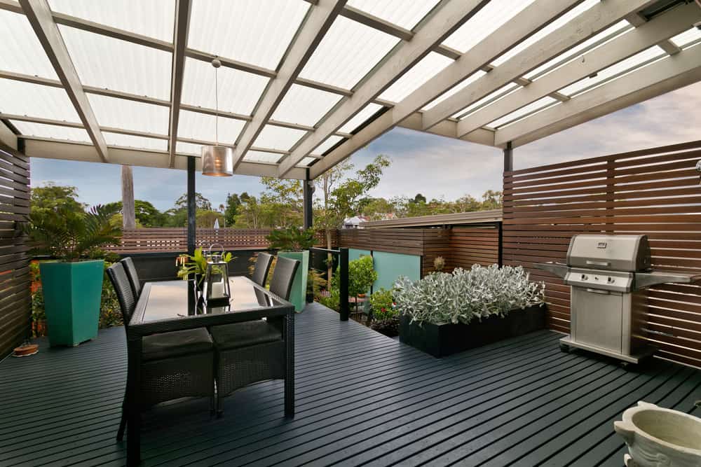 black wood deck