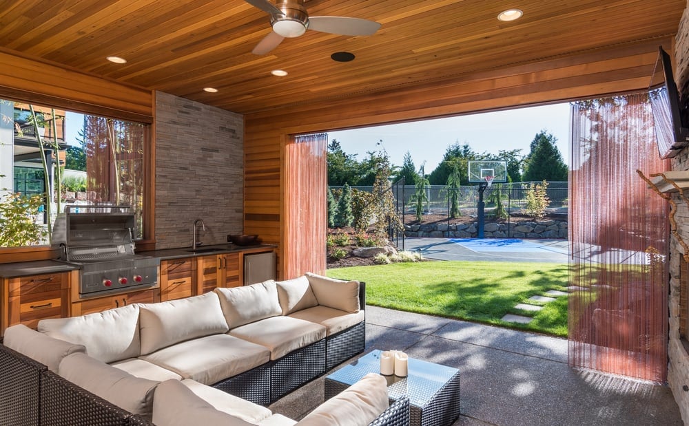 covered open floor plan