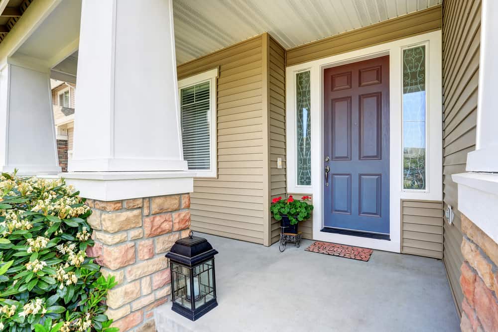 lantern large columns dark door