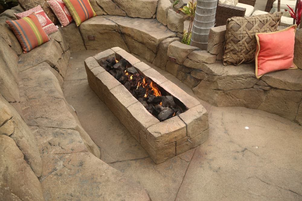long rectangle firepit