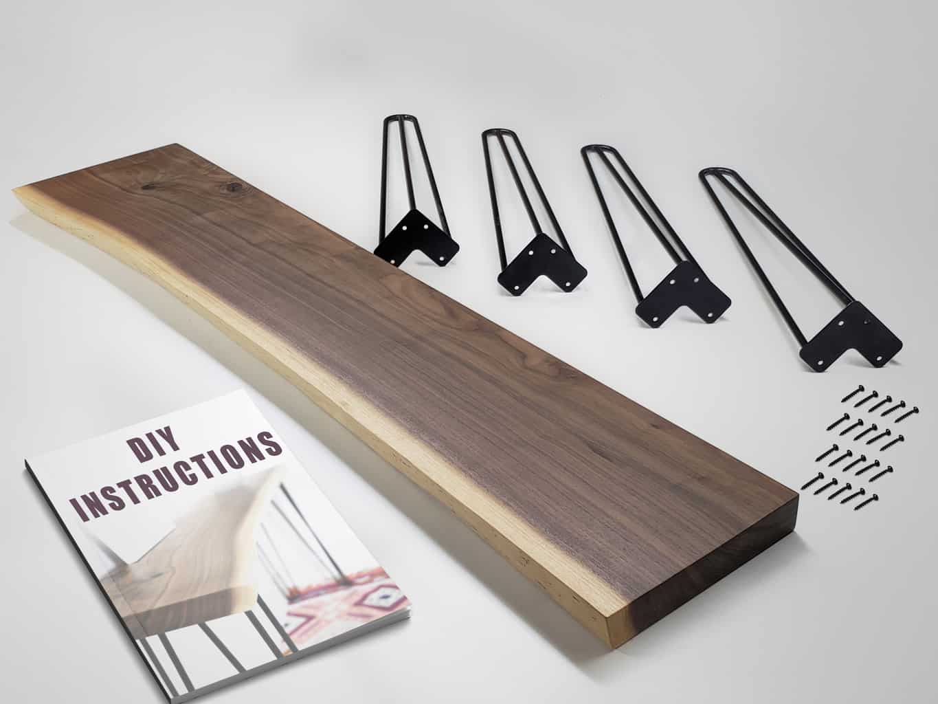 DIY 60"x16"Live Edge Console Table &amp; Legs - The Saw Guy 