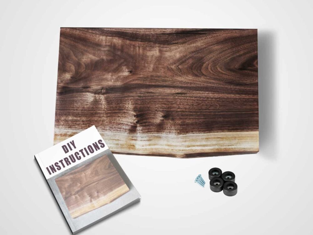Everything you need to make a live edge cutting board. Pick up this kit today.