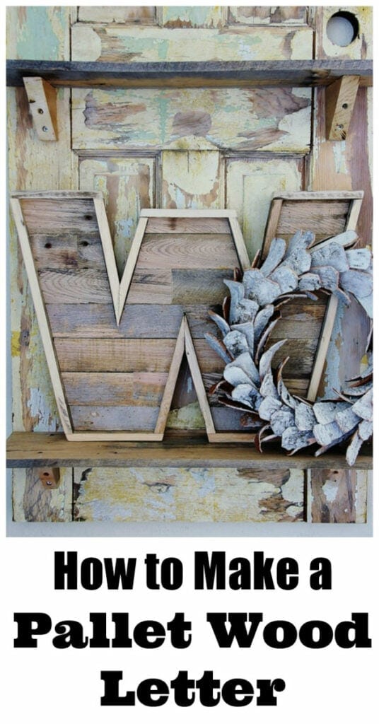 DIY Pallet Wood Letter Create a stunning pallet wood letter that will look brilliant on your mantle or front door. The rustic charm will add to elegance to any space. You only need minimal supplies too. thesawguy.com