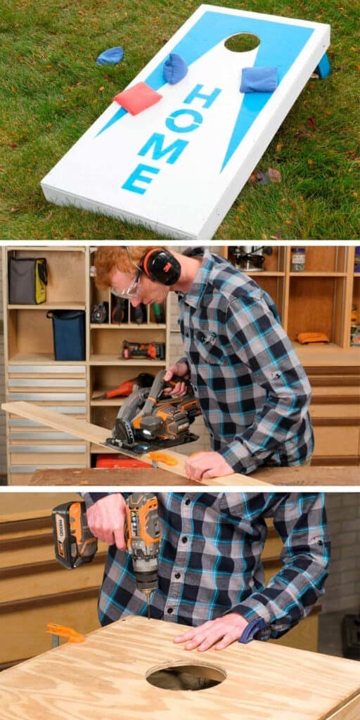 Build together and play together with this Cornhole Wood Project - Quick and easy wood project for the whole family