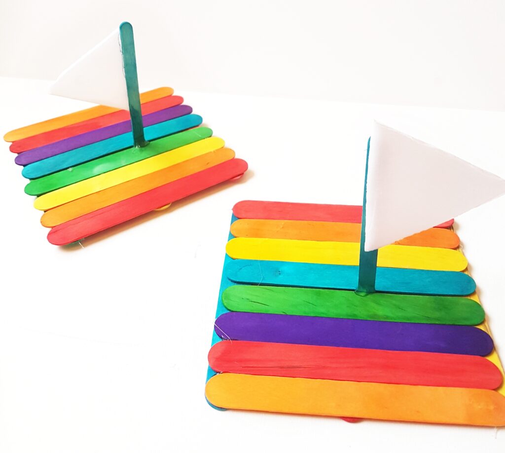 Floating Rainbow Popsicle Raft Craft Easy to follow directions to make this floating rainbow popsicle raft craft. You can even have raft races with the kids once you are all done. Each one can be customized based on your color preferences. thesawguy.com