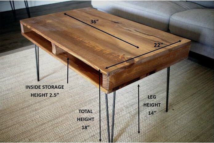 pallet coffe table dimensions