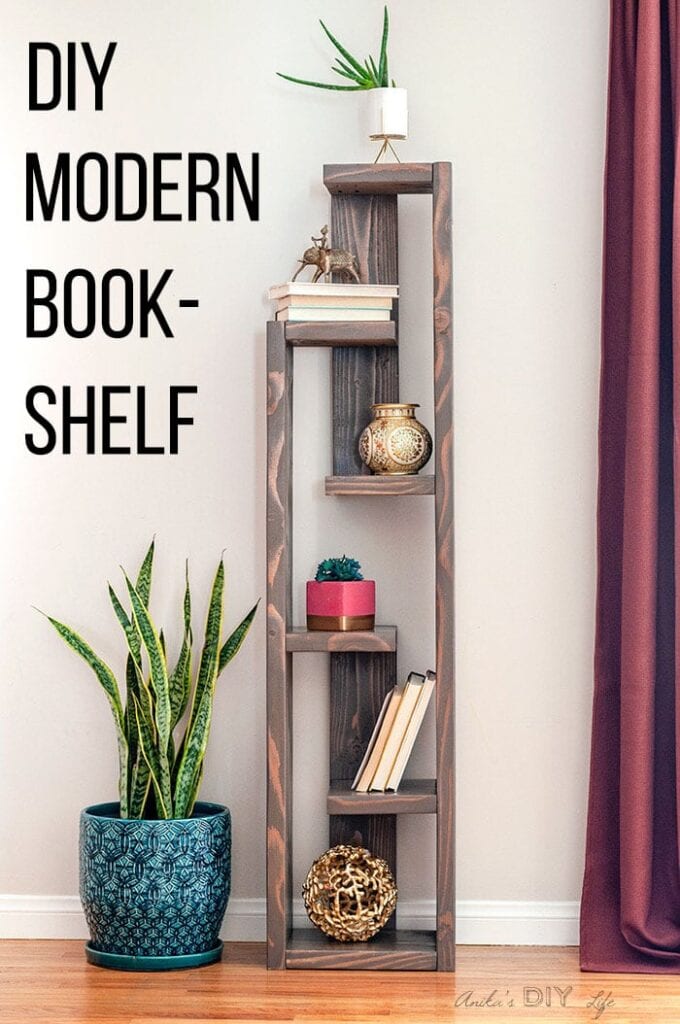 52 Easiest Woodworking Projects For Beginners: Modern Bookshelf
