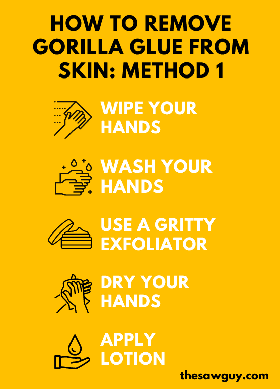 How to Remove Gorilla Glue from Skin Method 1 Infographic