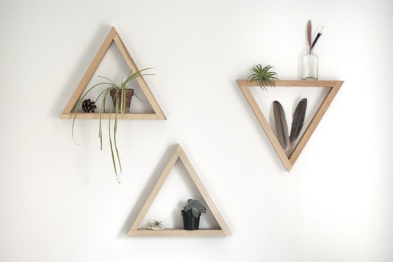 52 Easiest Woodworking Projects For Beginners: Triangle Shelves